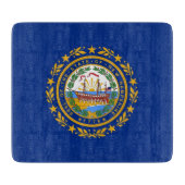 Kleine glazen snijplank met New Hampshire vlag (Voorkant)
