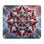 Kleine glazen snijplank met Noorse kleuren (Voorkant)