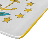 Kleine glazen snijplank met Rhode Island vlag (Hoek)