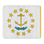Kleine glazen snijplank met Rhode Island vlag (Voorkant)