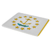 Kleine glazen snijplank met Rhode Island vlag (Hoek)