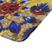 Kleine glazen snijplank met Roemeense kleuren (Hoek)