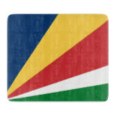 Kleine glazen snijplank met Seychellen Kleuren (Voorkant)