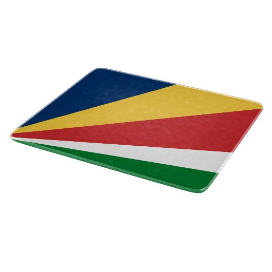 Kleine glazen snijplank met Seychellen Kleuren (Hoek)