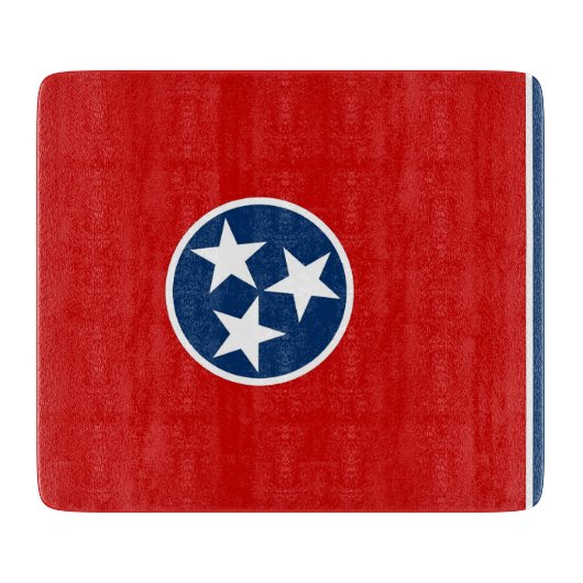 Kleine glazen snijplank met Tennessee vlag (Voorkant)