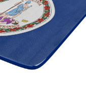 Kleine glazen snijplank met Virginia vlag (Hoek)