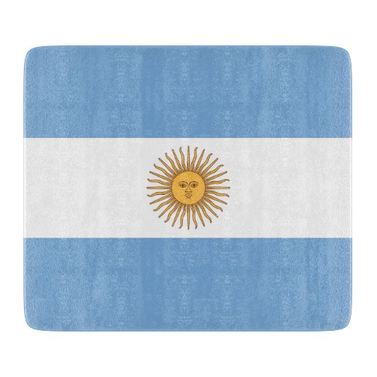 Kleine glazen snijplank met vlag van Argentinië (Voorkant)