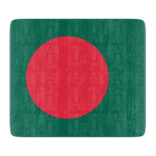 Kleine glazen snijplank met vlag van Bangladesh