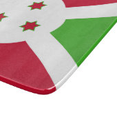 Kleine glazen snijplank met vlag van Burundi (Hoek)