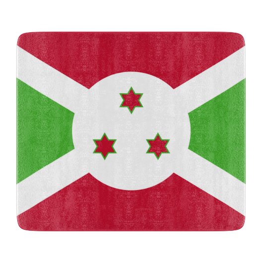 Kleine glazen snijplank met vlag van Burundi (Voorkant)