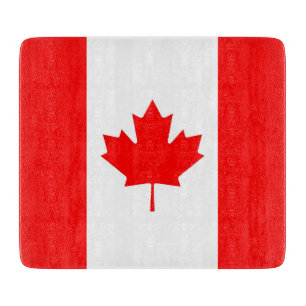 Kleine glazen snijplank met vlag van Canada