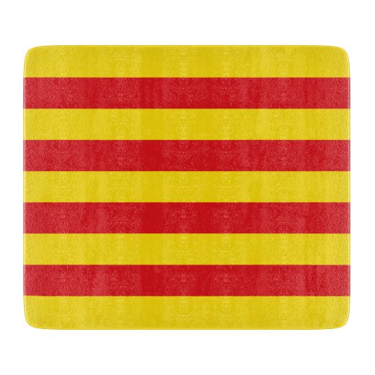 Kleine glazen snijplank met vlag van Catalonië (Voorkant)