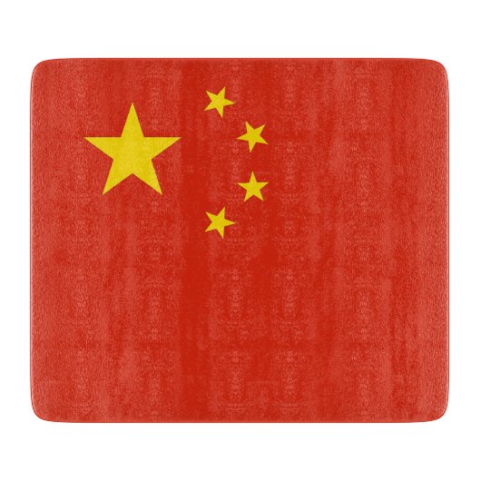 Kleine glazen snijplank met vlag van China (Voorkant)