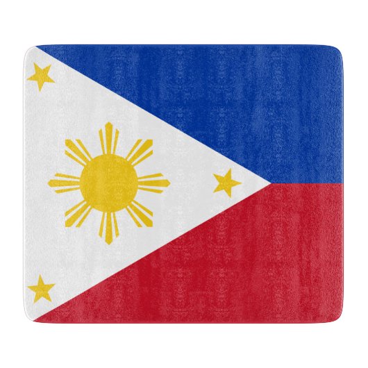 Kleine glazen snijplank met vlag van de Filipijnen (Voorkant)