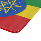 Kleine glazen snijplank met vlag van Ethiopië (Hoek)
