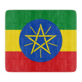 Kleine glazen snijplank met vlag van Ethiopië (Voorkant)