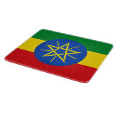 Kleine glazen snijplank met vlag van Ethiopië (Hoek)