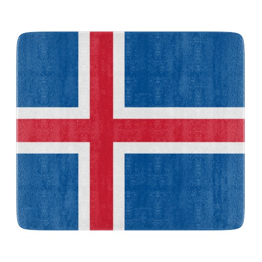 Kleine glazen snijplank met vlag van IJsland (Voorkant)