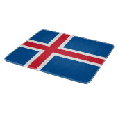 Kleine glazen snijplank met vlag van IJsland (Hoek)