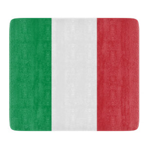 Kleine glazen snijplank met vlag van Italië