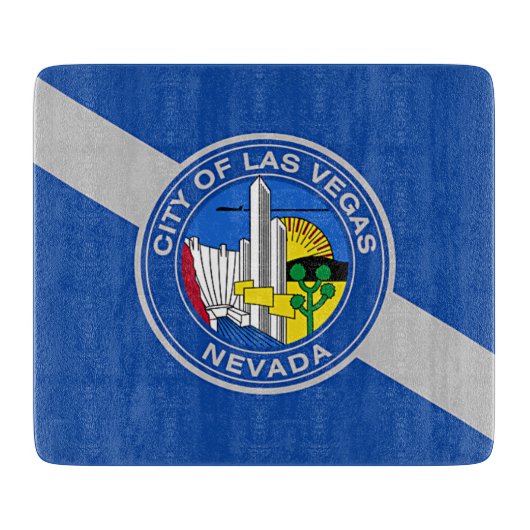 Kleine glazen snijplank met vlag van Las Vegas (Voorkant)