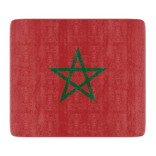 Kleine glazen snijplank met vlag van Marokko (Voorkant)