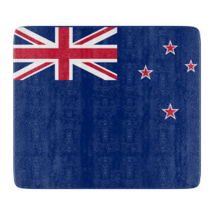 Kleine glazen snijplank met vlag van Nieuw-Zeeland