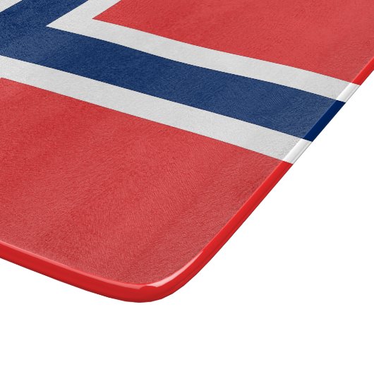 Kleine glazen snijplank met vlag van Noorwegen (Hoek)