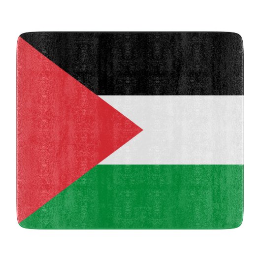 Kleine glazen snijplank met vlag van Palestina (Voorkant)