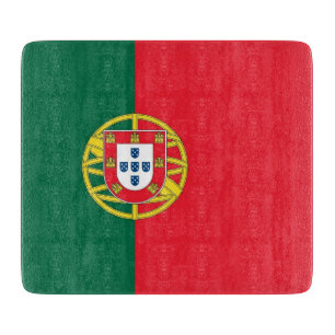 Kleine glazen snijplank met vlag van Portugal