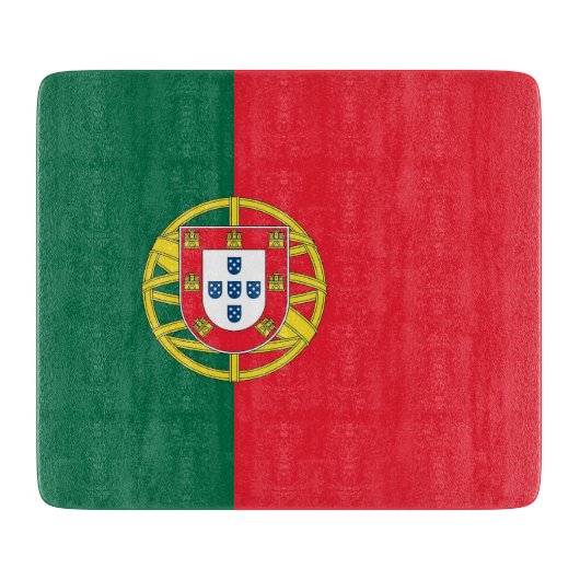 Kleine glazen snijplank met vlag van Portugal (Voorkant)