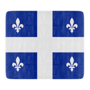 Kleine glazen snijplank met vlag van Quebec
