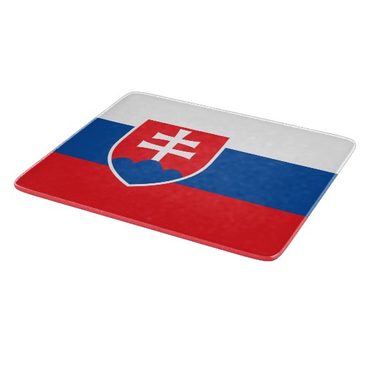 Kleine glazen snijplank met vlag van Slowakije (Hoek)