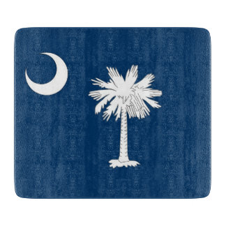 Kleine glazen snijplank met vlag van South Carolin