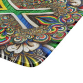 Kleine glazen snijplank met Zuid-Afrika Kleuren (Hoek)
