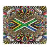 Kleine glazen snijplank met Zuid-Afrika Kleuren (Voorkant)