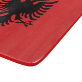 Kleine glazen snijplank - vlag van Albanië (Hoek)