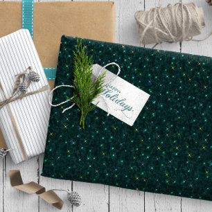 Kleine glazen staren op donkere Blauwgroen ID878 Cadeaupapier