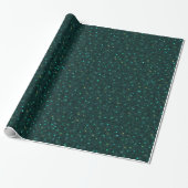 Kleine glazen staren op donkere Blauwgroen ID878 Cadeaupapier (Uitgerold)