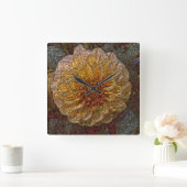 Kleine glazen wand van metalliselglas vierkante klok (Huis)