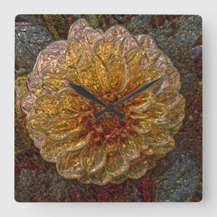 Kleine glazen wand van metalliselglas vierkante klok