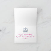 Kleine Glitter Crown Tufted Diamond Verjaardag Kaa Kaart (Binnen)