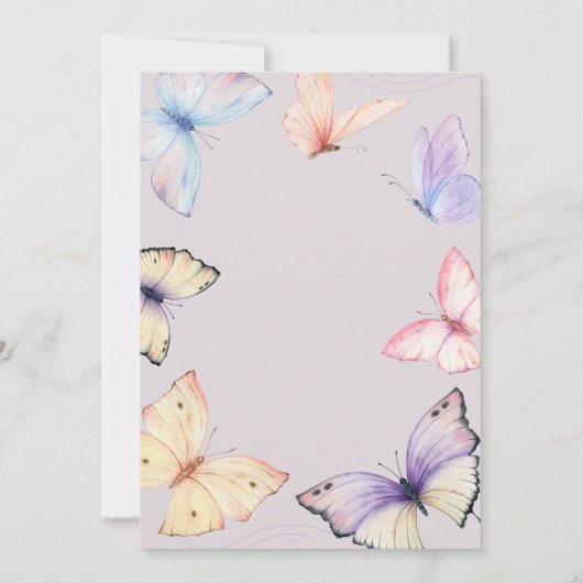 Kleine glitter pompoen vlinders Baby shower Kaart (Achterkant)