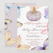 Kleine glitter pompoen vlinders Baby shower Kaart (Voorkant / Achterkant)