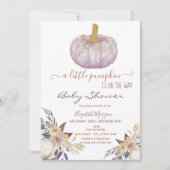 Kleine Glitter Pumpkin Flowers Baby shower Kaart (Voorkant)