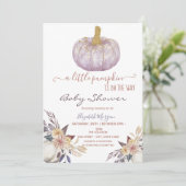 Kleine Glitter Pumpkin Flowers Baby shower Kaart (Staand voorkant)