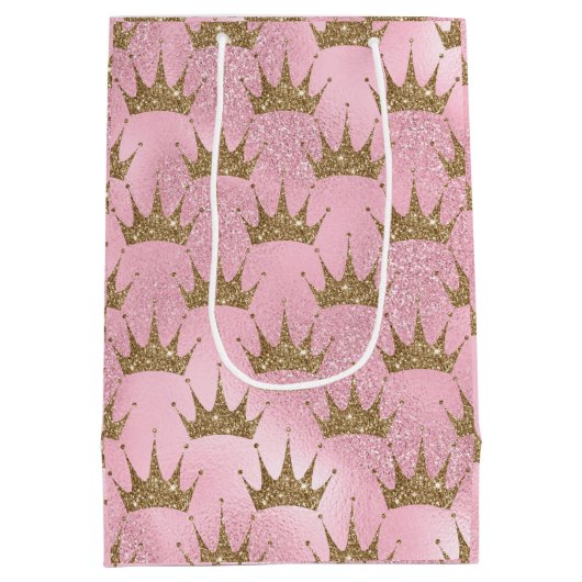 Kleine glittering Crown Medium Cadeauzakje (Achterkant)