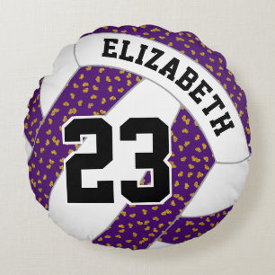 kleine glittery harten vrouwen volleybal ELKE kleu Rond Kussen