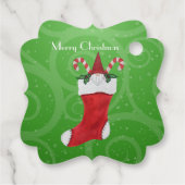 Kleine Gnome in Kerstmis Kousenhokken Bedankjes Labels (Achterkant)