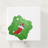 Kleine Gnome in Kerstmis Kousenhokken Bedankjes Labels (In situ)